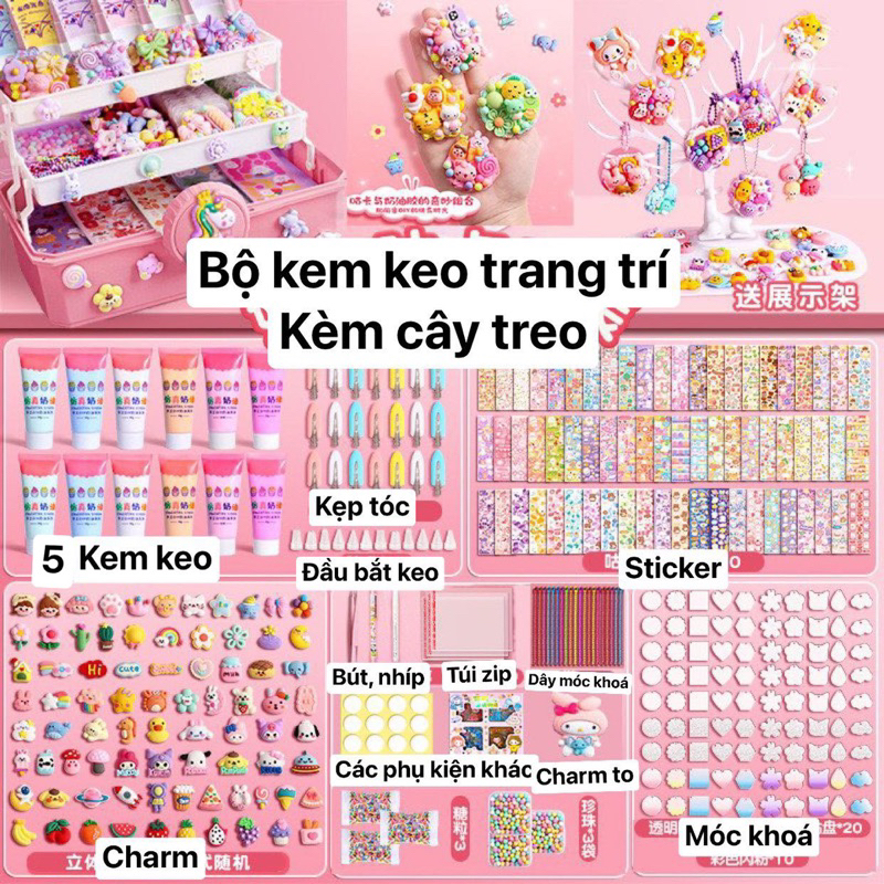 Bộ kem keo kèm thẻ Goo tự trang trí, đồ chơi dành cho cho bé lam tặng người thân - Thơ Nguyễn Shop