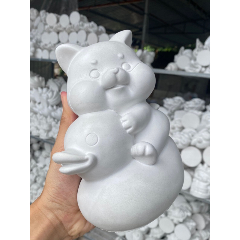THÚ CƯỠI VỊT tượng thạch cao tô màu cho trẻ