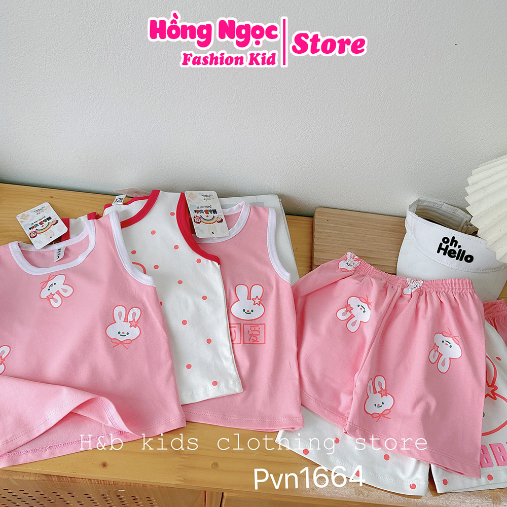 Bộ sát lách bé gái, Bộ ba lỗ bé gái in hình đáng yêu cho bé 10 -20kg HNK2334