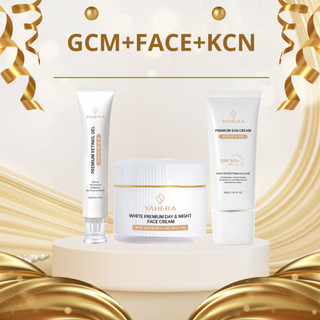 Bộ 3 giảm mụn, dưỡng trắng và chống nắng YAHERA Gồm gel chấm mụn 15g, kem dưỡng trắng 20g và kem chống nắng 50g