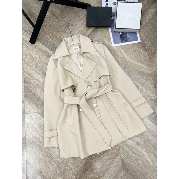 Áo măng tô nữ phong cách Hàn Quốc, chất liệu mangto ướt M63