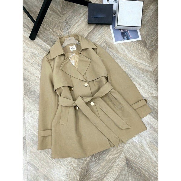 Áo măng tô nữ phong cách Hàn Quốc, chất liệu mangto ướt M63