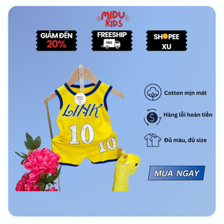 Bộ quần áo trẻ em bé trai thể thao basketball năng động chất cotton cao cấp mềm mát hiệu nhà MiDuKid