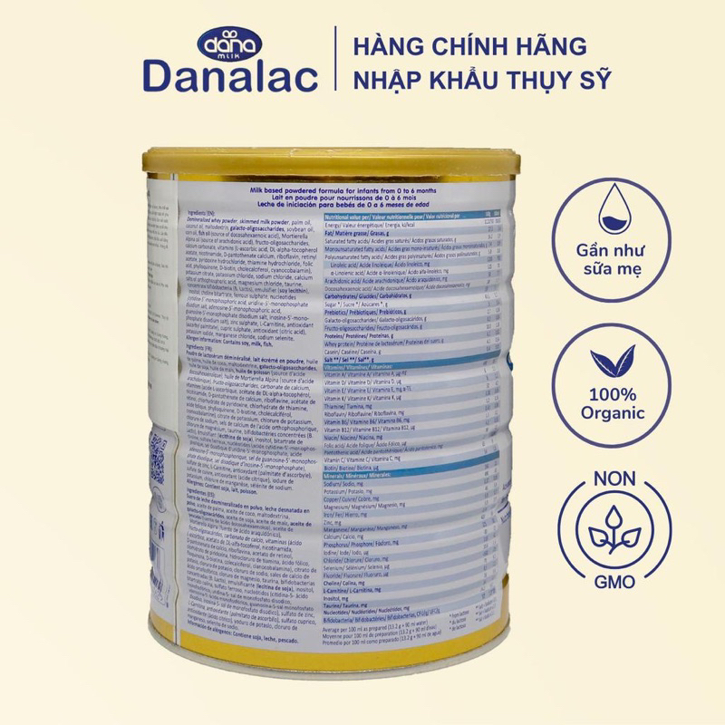 DANALAC GOLD  THUỴ SĨ TĂNG CÂN,CHIỀU CAO date THáng 12/2023 số 4 trên 3 tuổi , lon 900g