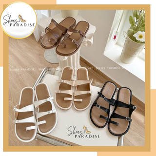 Dép nữ đẹp kiểu xỏ ngón đế bệt thời trang hai quai shoes paradise d028