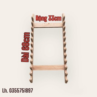 Kệ Treo Sáo Tiêu 12 Tầng Bằng Gỗ Tặng Kèm Ốc Vít