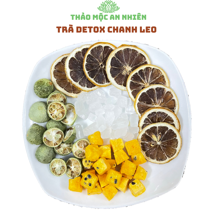 Trà detox chanh leo, quất xanh, chanh sấy khô, thanh nhiệt, mát gan, giải nhiệt cơ thể