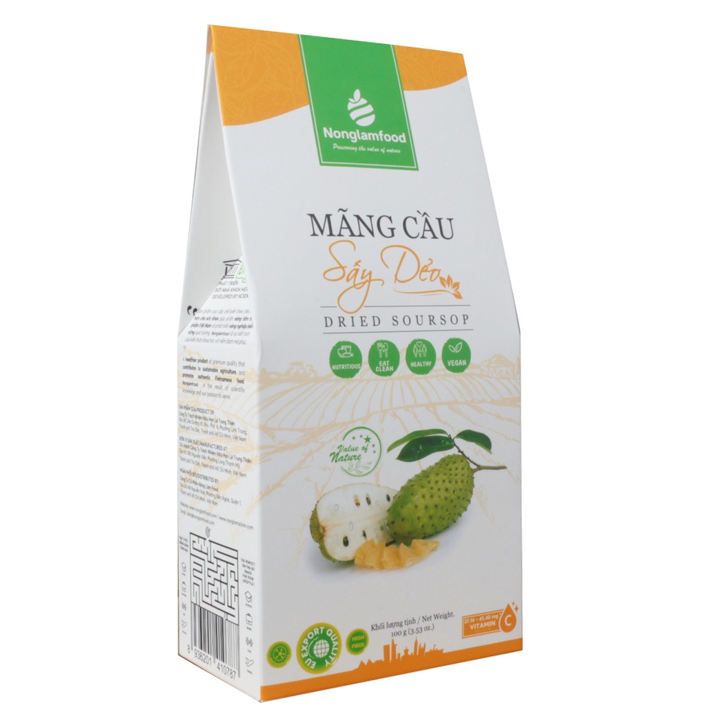 Mãng cầu hoa quả trái cây sấy dẻo Nông Lâm Food, đồ ăn vặt giảm cân healthy