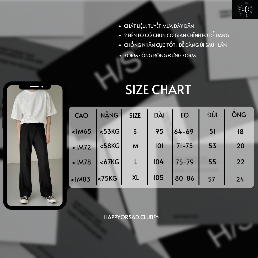 Quần Vải Suông HAPPYORSAD Basic