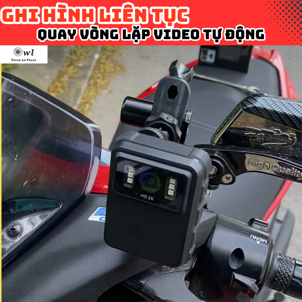 Camera hành trình xe máy L9s wifi chính hãng Owlcam, Có kết nối điện thoại, pin liền cực trâu