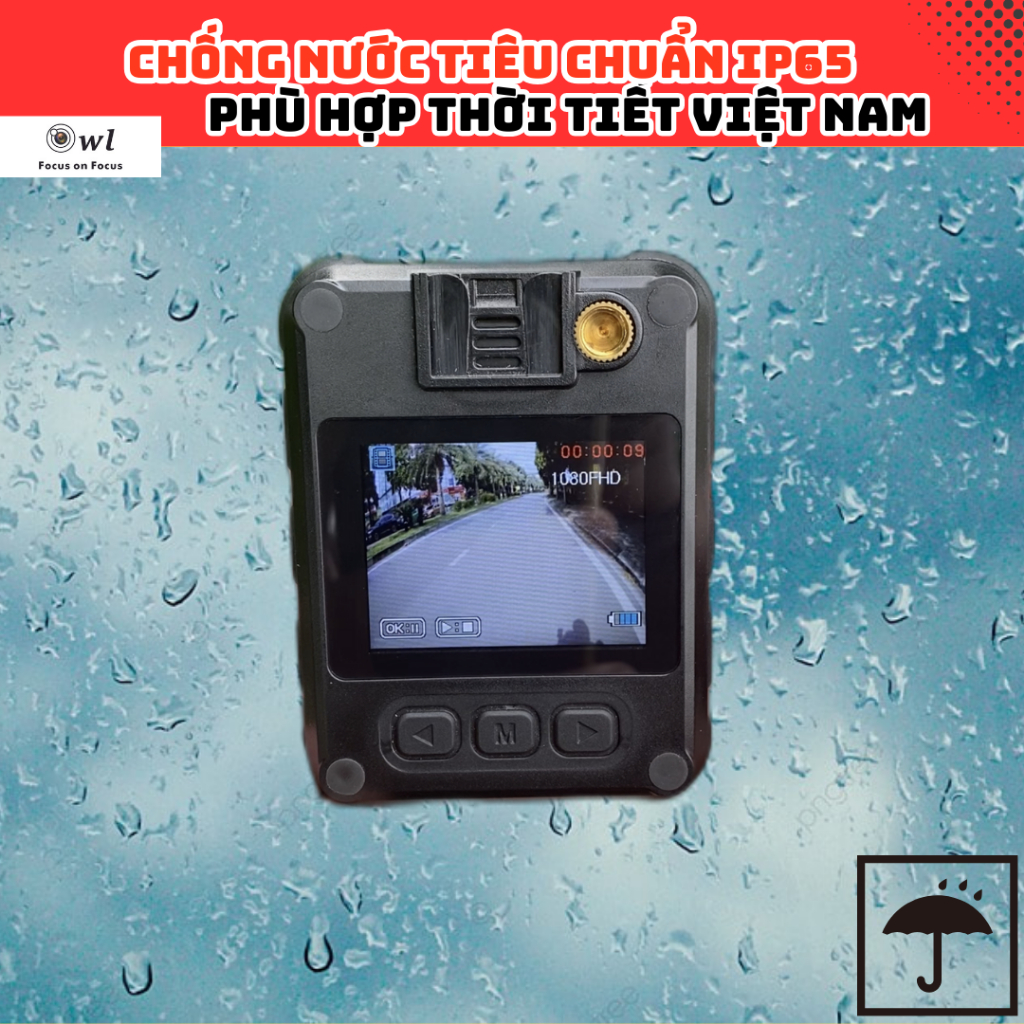 Camera hành trình xe máy L9s wifi chính hãng Owlcam, Có kết nối điện thoại, pin liền cực trâu