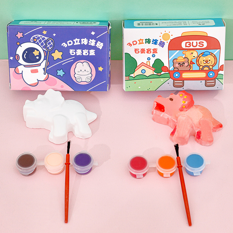 Đồ chơi tượng thạch cao tô màu size mini , tượng tô màu cho bé tặng kèm cọ và màu