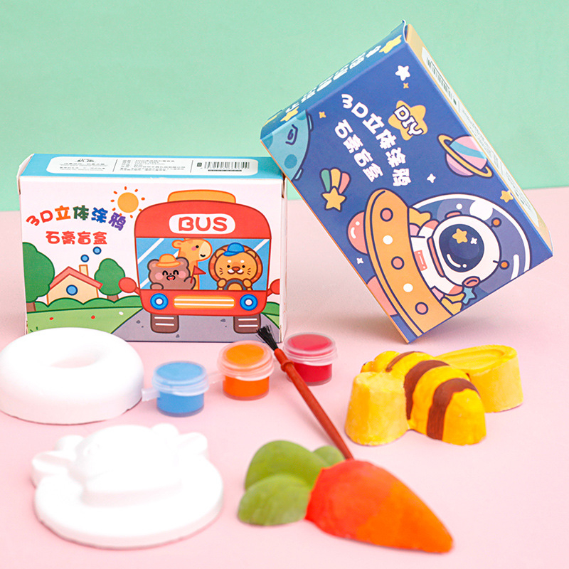 Đồ chơi tượng thạch cao tô màu size mini , tượng tô màu cho bé tặng kèm cọ và màu
