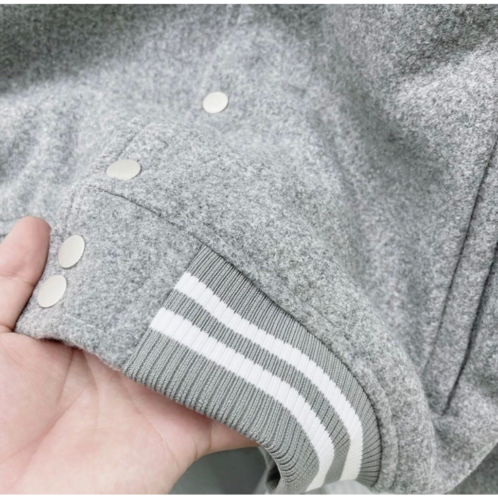 Áo Khoác Dạ Bomber Saint Laurent Logo Thêu Cực Hót - Áo Khoác Hai Lớp Dày Dặn Mẫu Mới 2023 Bao Dày Dặn