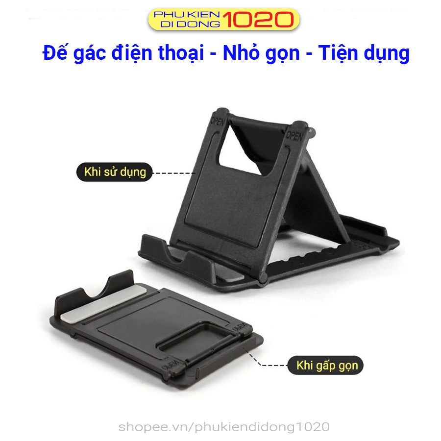 Đế gác điện thoại - Nhỏ gọn, tiện dụng, dễ dàng điều chỉnh góc độ thích hợp - Chất liệu nhựa ABS an toàn