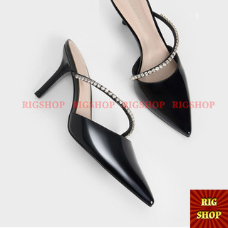 GIÀY CAO GÓT MŨI NHỌN ĐẾ NHỌN 8CM PHỐI QUAI ĐÁ CHÉO SIÊU SANG CHẢNH - D47