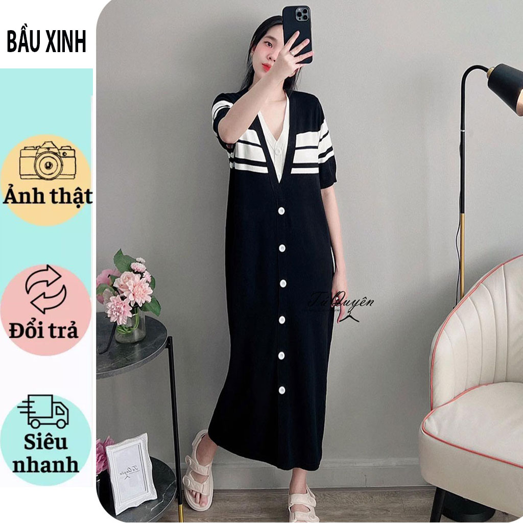 VÁY ĐẦM LEN CÔNG SỞ MÙA THU-VÁY LEN QUẢNG CHÂU LOẠI ĐẸP THIẾT KẾ DÁNG SUÔNG CỔ TIM PHA VIỀN TRẮNG FRESIZ