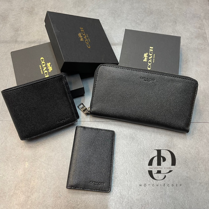 VÍ NGẮN COACH DA THẬT - VÍ MINI ĐỰNG THẺ CARD - MUA 1 ĐƯỢC 2