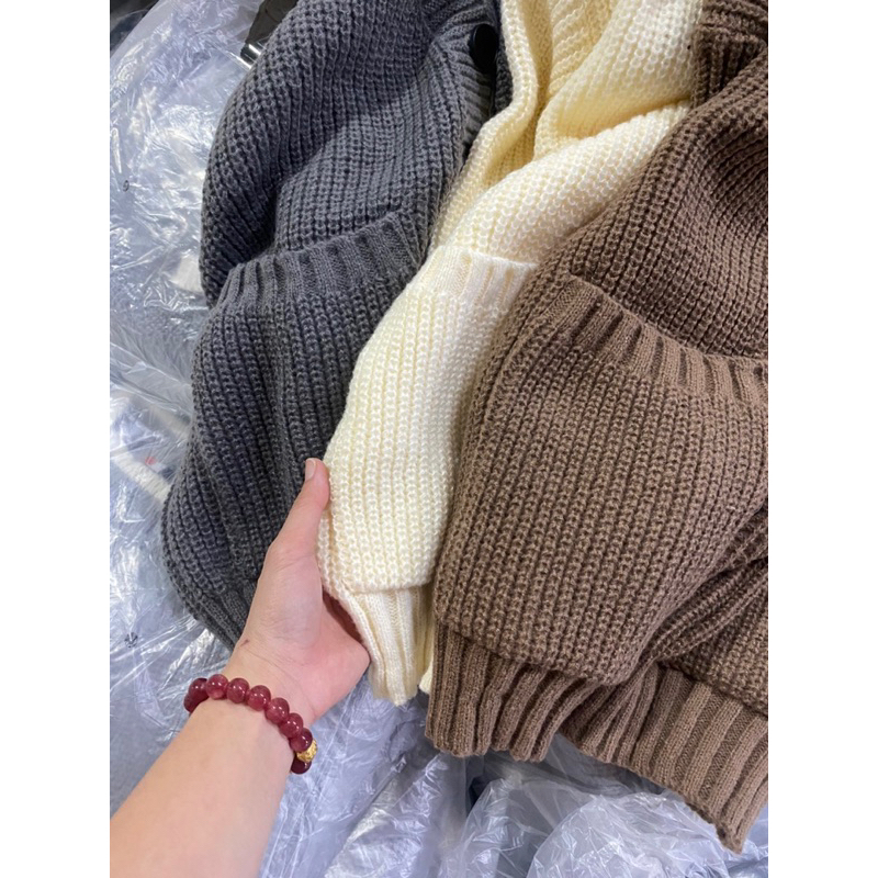 Áo khoác cardigan len 2 túi vuông cúc to nhiều màu hàng quảng châu siêu xinh