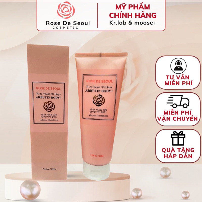 Kem Body ngậm nước dưỡng trắng rose de seoul 200g