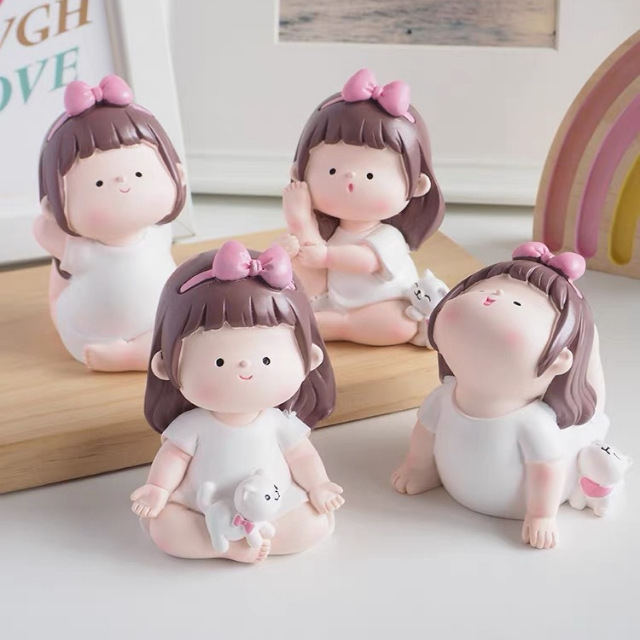 Tượng Cô Gái Tập Yoga Đáng Yêu Trang Trí Nhà Cửa