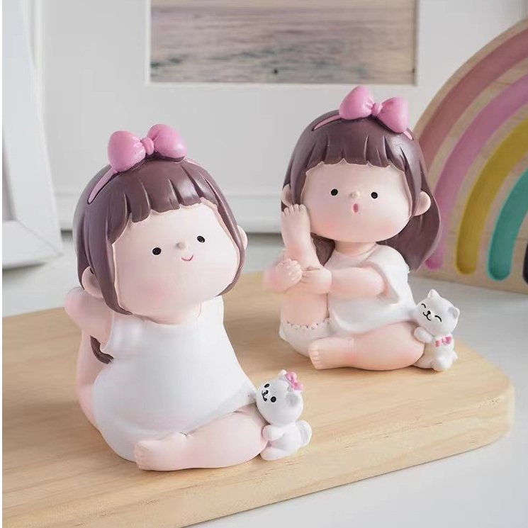 Tượng Cô Gái Tập Yoga Đáng Yêu Trang Trí Nhà Cửa