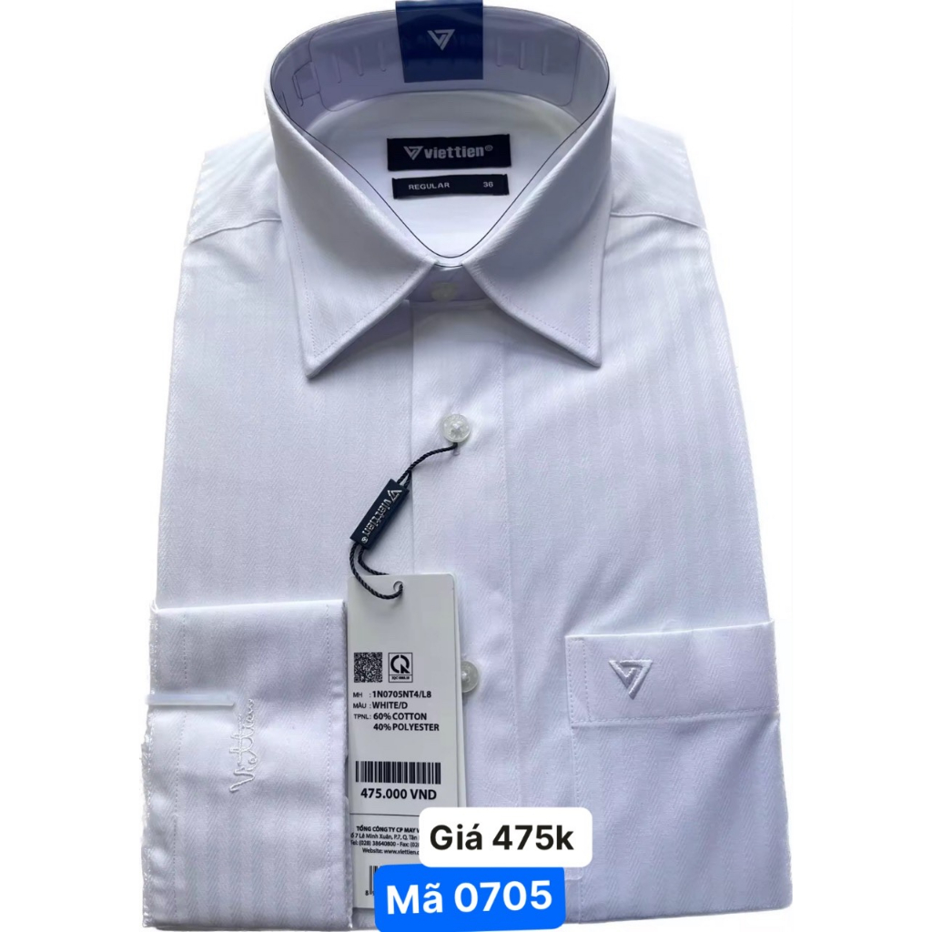 Áo sơ mi trắng dài tay giá hãng 475k sale 275k Form regular ( tiêu chuẩn)