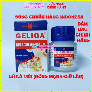 (Nóng Mạnh) Dầu Cù Là Nóng Như Lửa Geliga Muscular Balm (40gr) Made Indonesia - xoa bóp Giảm đau nhức