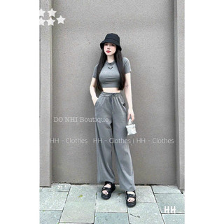 Set bộ gân logo tam giác quần dài