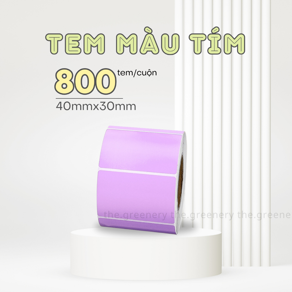 Tem in nhiệt nhiều màu size 40x30mm dùng để in mã vạch, phân loại hàng hoá, ghi chú, lưu ý cho các loại máy in nhiệt