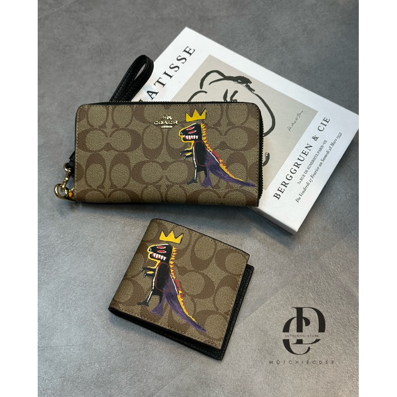 VÍ NGẮN COACH DA THẬT - VÍ MINI ĐỰNG THẺ CARD - MUA 1 ĐƯỢC 2