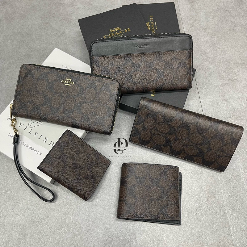 VÍ NGẮN COACH DA THẬT - VÍ MINI ĐỰNG THẺ CARD - MUA 1 ĐƯỢC 2