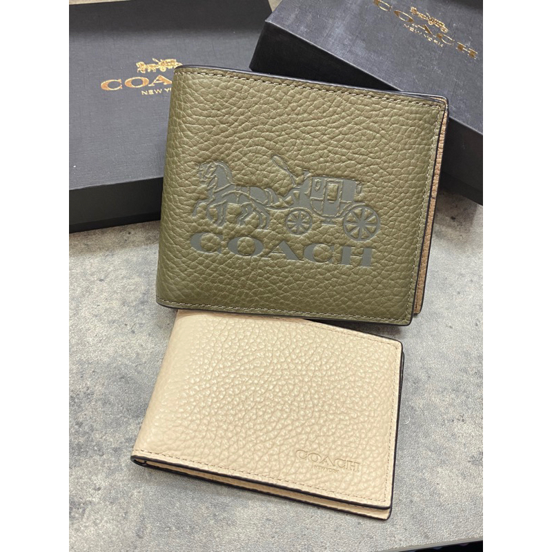 VÍ NGẮN COACH DA THẬT - VÍ MINI ĐỰNG THẺ CARD - MUA 1 ĐƯỢC 2