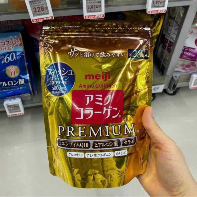 "Date 5/2025" Bột collagen meiji premium vàng Nhật Bản - gói dùng 28 ngày