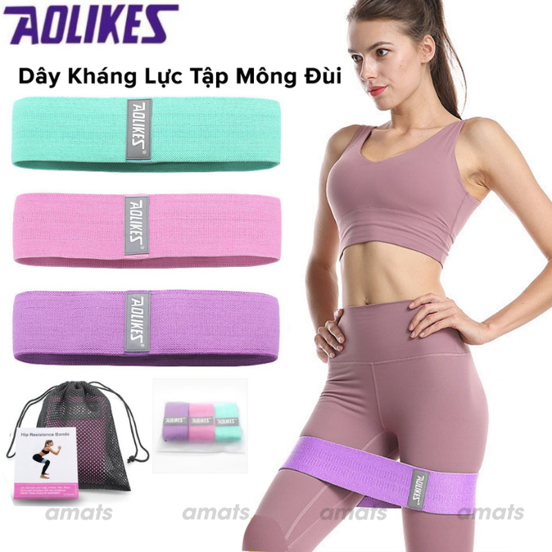 Dây Mini Band Đàn Hồi Kháng Lực ,Bộ 3 Dây Tập Mông Chân Đùi Aolikes Phiên Bản Mới