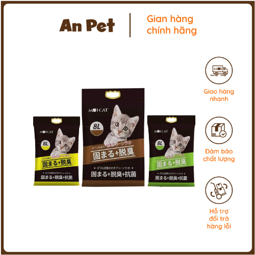 Cát Moi Cat túi 4kg/8l cát nhật vệ sinh mèo siêu vón, siêu khử mùi, ít bụi - An Pet