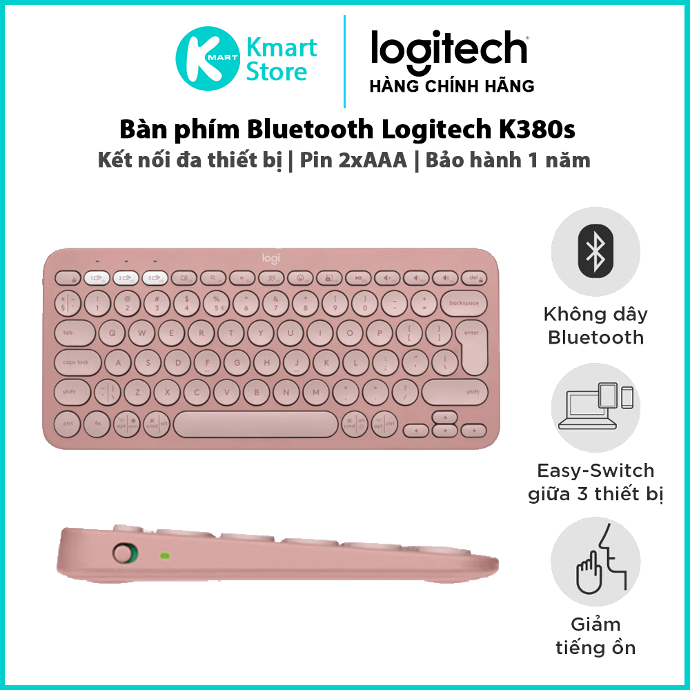 Bàn phím không dây Logitech kết nối Bluetooth Pebble Keys 2 K380S - Hàng Chính Hãng