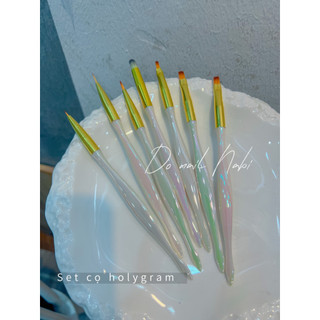 Set cọ holygram có tách lẻ nail , cọ net , cọ hoa cúc , cọ dặm ombre , cọ thư pháp , cọ đắp gel