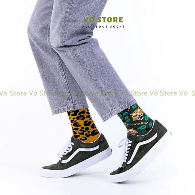 Tất Nam Nữ Mix&Match hoạt hình họa tiết EL LEOPARDO