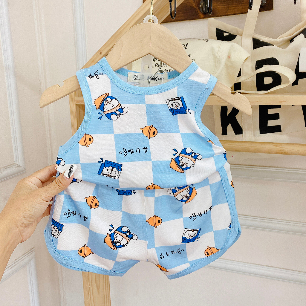 Bộ Ba Lỗ Minkey Baby Chất Thun Lạnh In Hình Dể Thương Cho Bé .Tũi Zio Xịn Xò