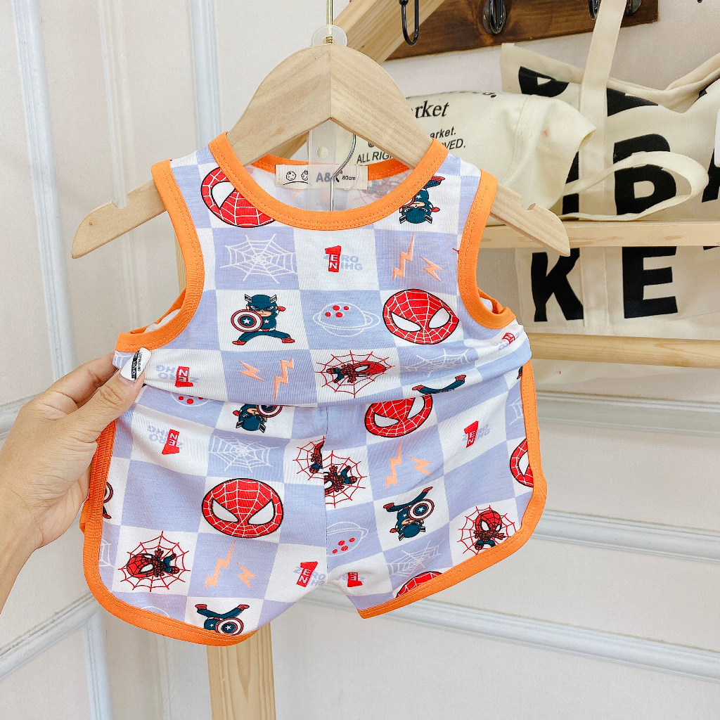 Bộ Ba Lỗ Minkey Baby Chất Thun Lạnh In Hình Dể Thương Cho Bé .Tũi Zio Xịn Xò