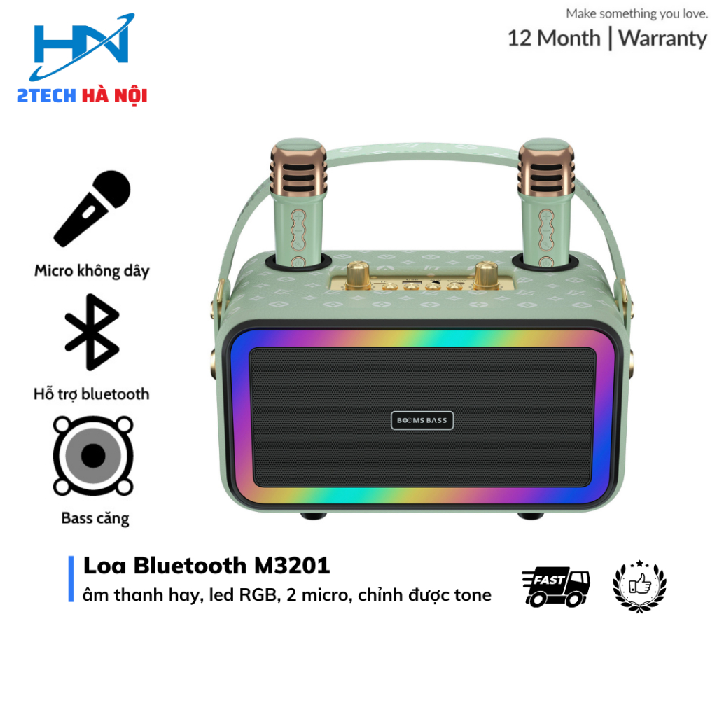 Loa Bluetooth Karaoke M3201 xách tay di động không dây Công suất lớn - TECHHIGH