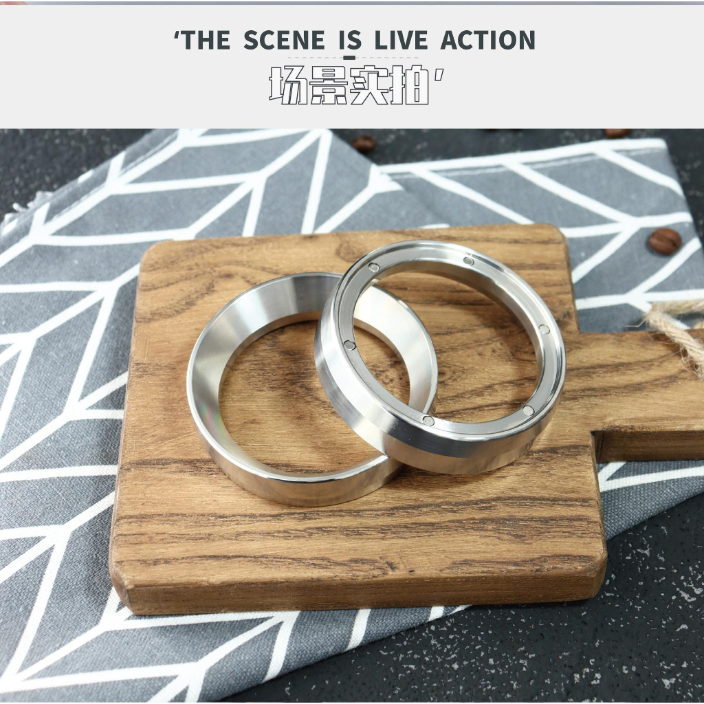 Vòng đong cà phê 58mm 53mm 51mm thép không gỉ inox 304 stainless steel dosing ring coffee