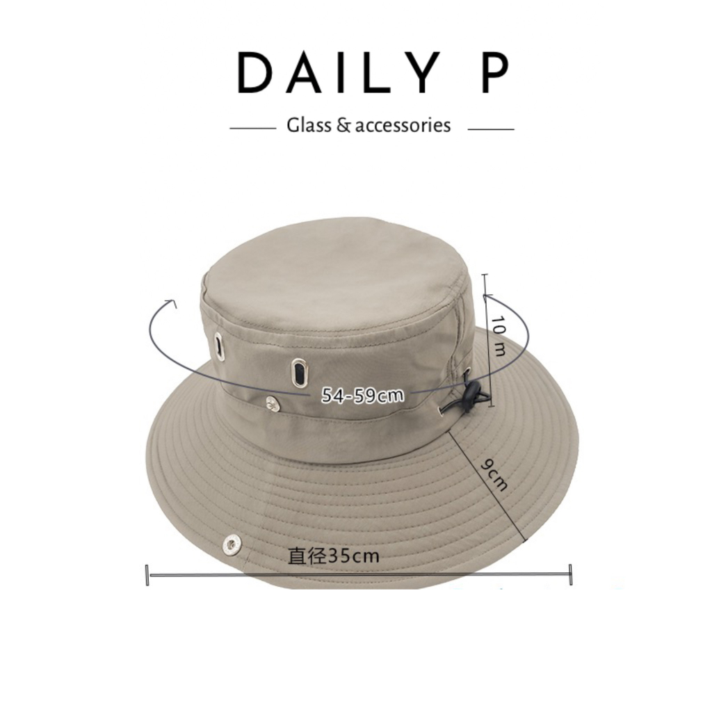 Mũ/nón cao bồi tai bèo vải dù có dây rút & chống thấm nước  DailyP
