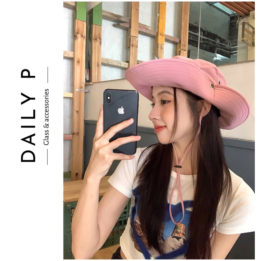 Mũ/nón cao bồi tai bèo vải dù có dây rút & chống thấm nước  DailyP