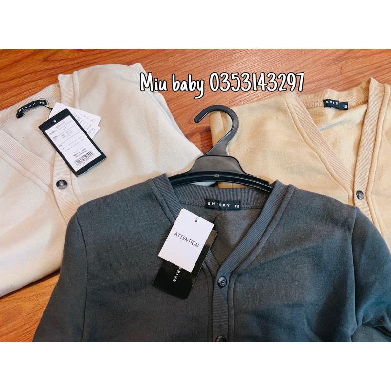 Áo khoác cardigan nỉ bông cổ tim xuất Nhật cho bé trai và bố