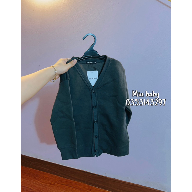 Áo khoác cardigan nỉ bông cổ tim xuất Nhật cho bé trai và bố