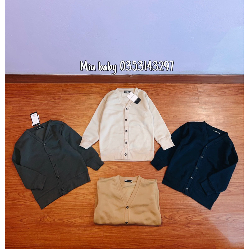 Áo khoác cardigan nỉ bông cổ tim xuất Nhật cho bé trai và bố