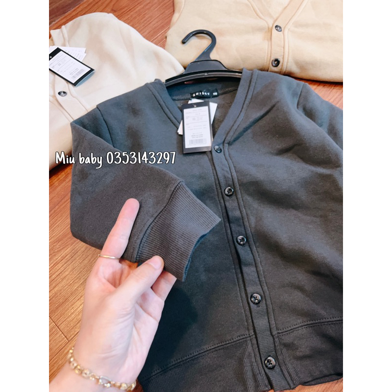 Áo khoác cardigan nỉ bông cổ tim xuất Nhật cho bé trai và bố