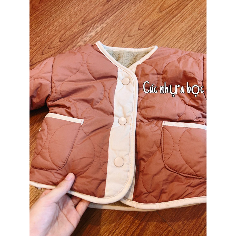 Áo khoác dày 2 mặt phao và mặt bông 3 màu bé trai bé gái